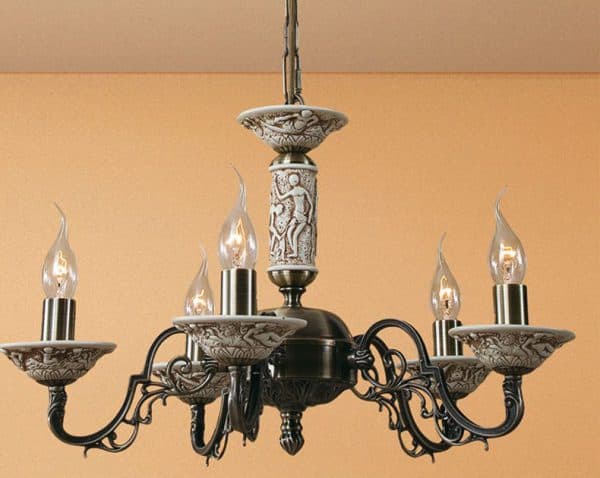 chandelier for the kitchen in Provence style with candle lamps