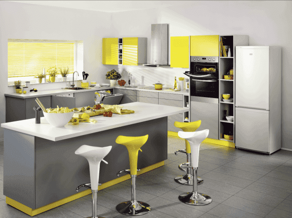 color combination in the interior of the kitchen