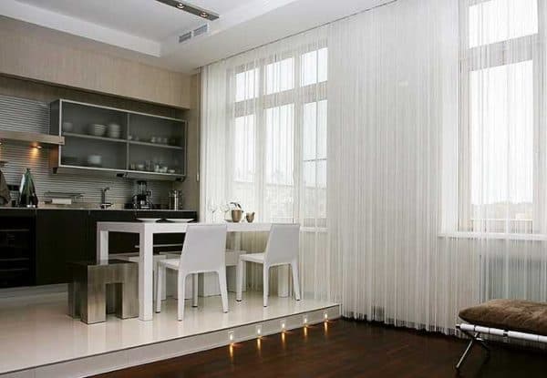 Curtains for the kitchen with a balcony door