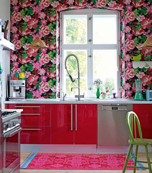 design ideas for the kitchen large and dense floral pattern