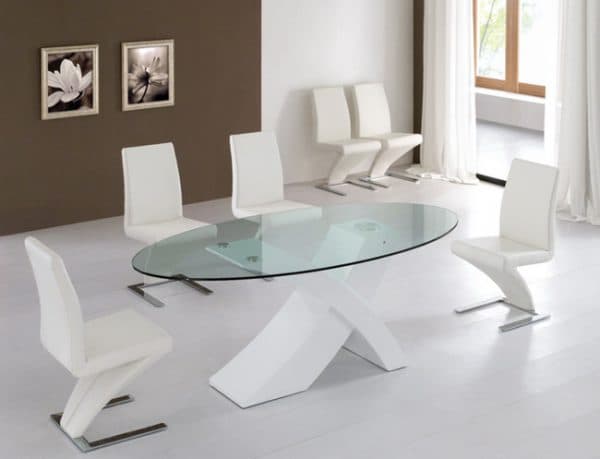 high-tech oval kitchen tables