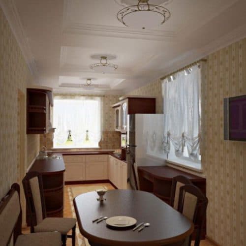 narrow dining room in a private house
