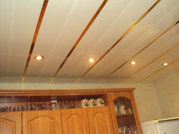 Ceiling decoration in the kitchen options
