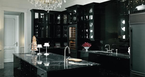 color combination for the interior of the kitchen: black kitchen